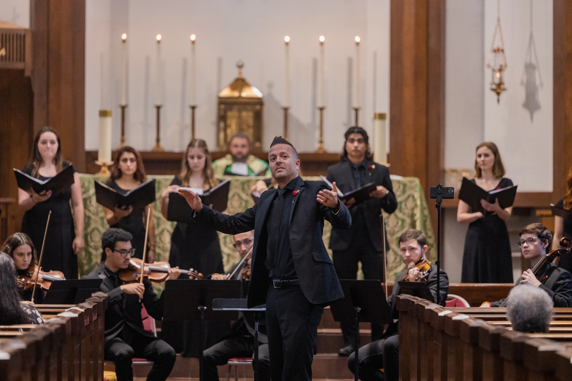 SWAU Music Performance Department at a cathedral with orchestra and choir