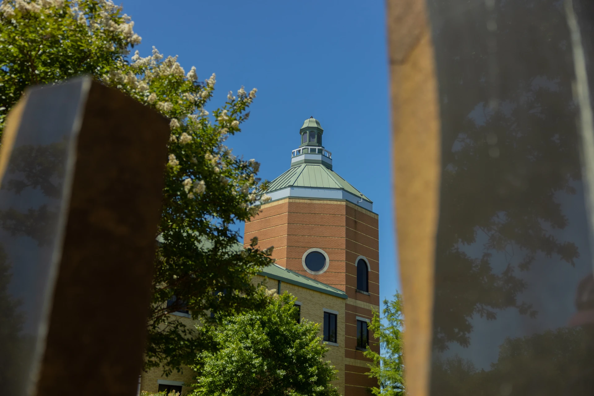 Fountain with Pechero Hall in background