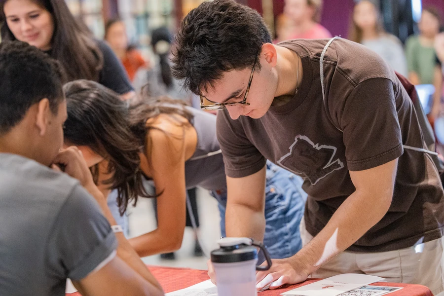 SWAU student at registration with admissions and aid