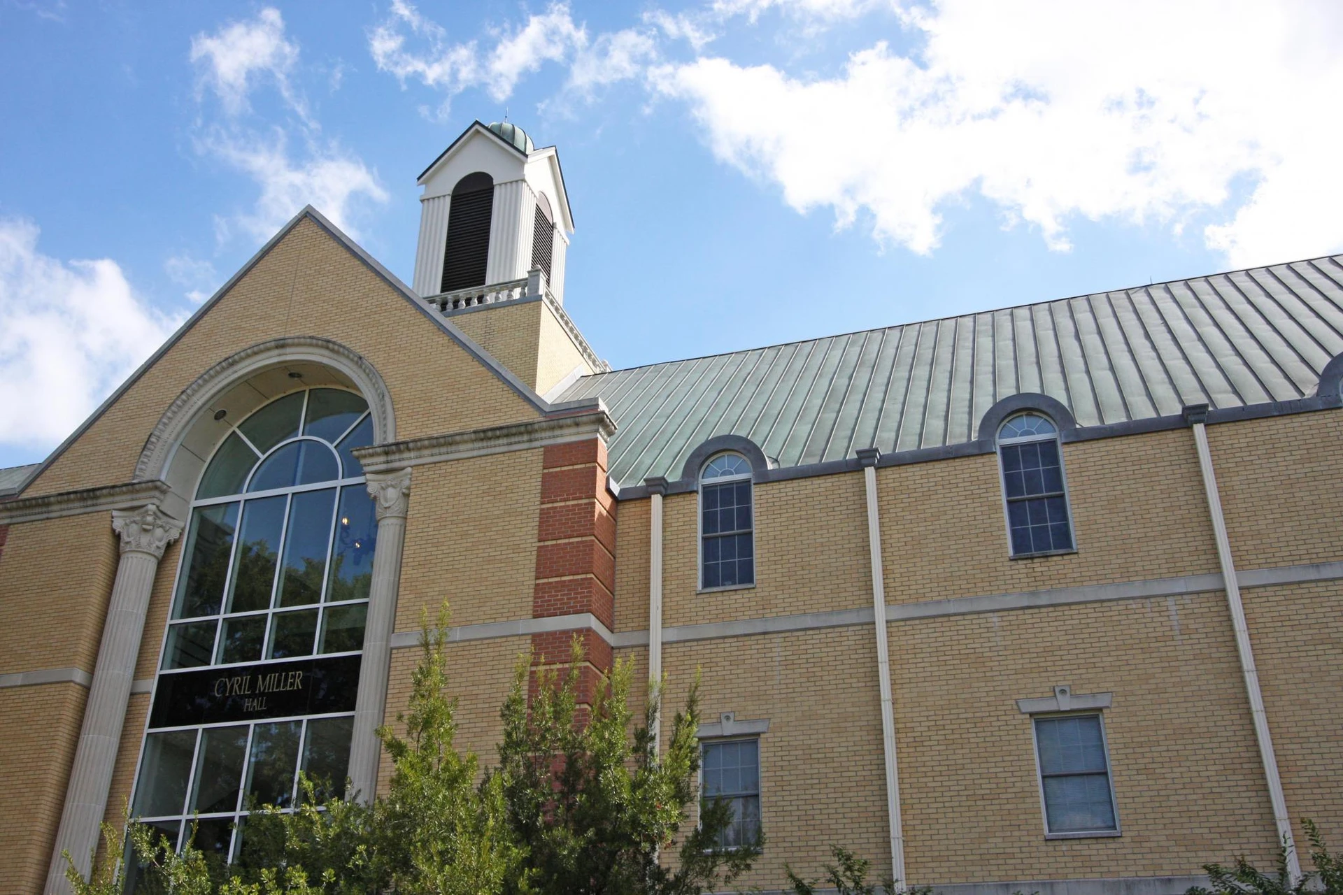 Front entrance of Cyril Miller Hall