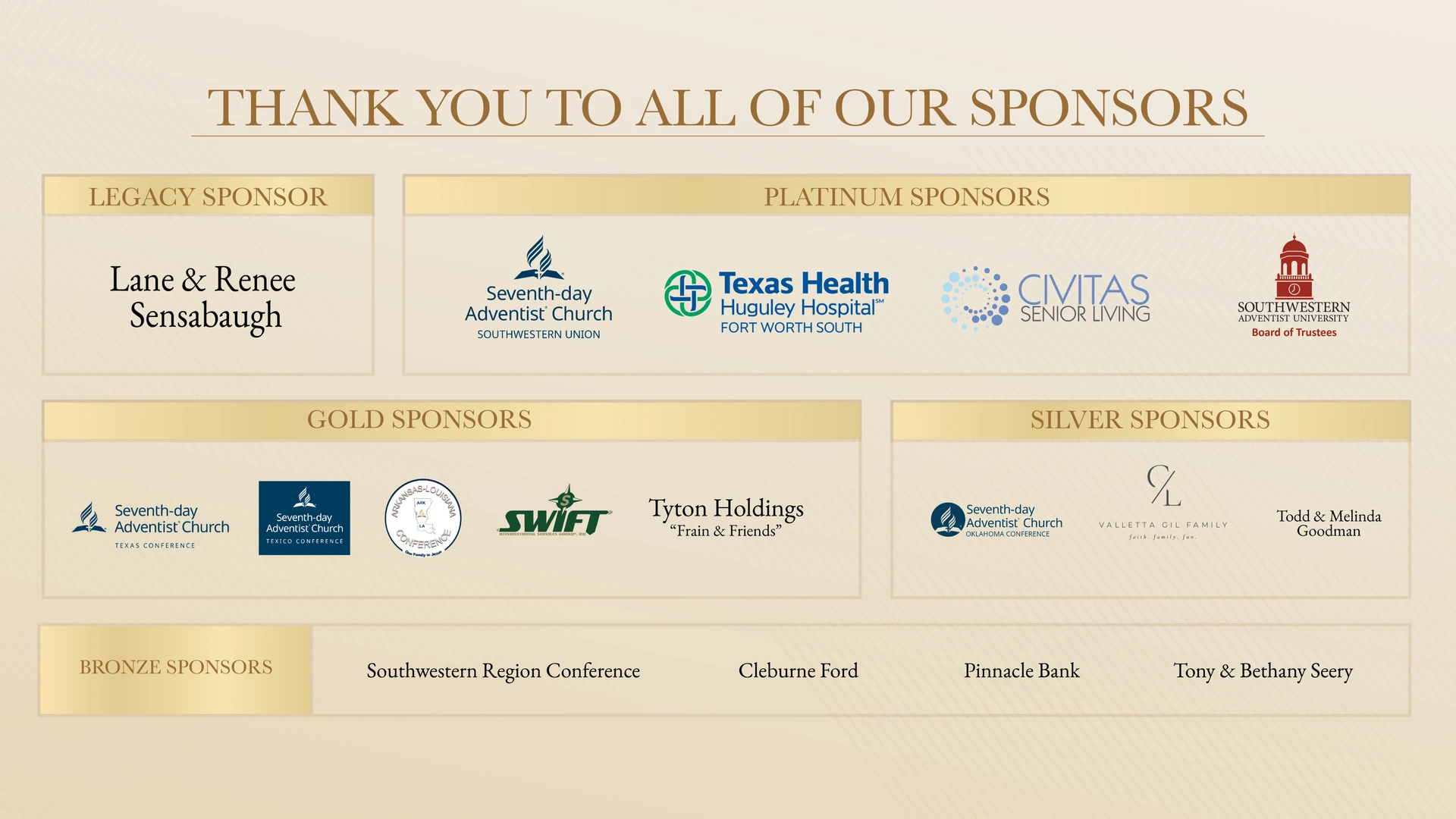 SWAU Legacy Gala Sponsors 2023