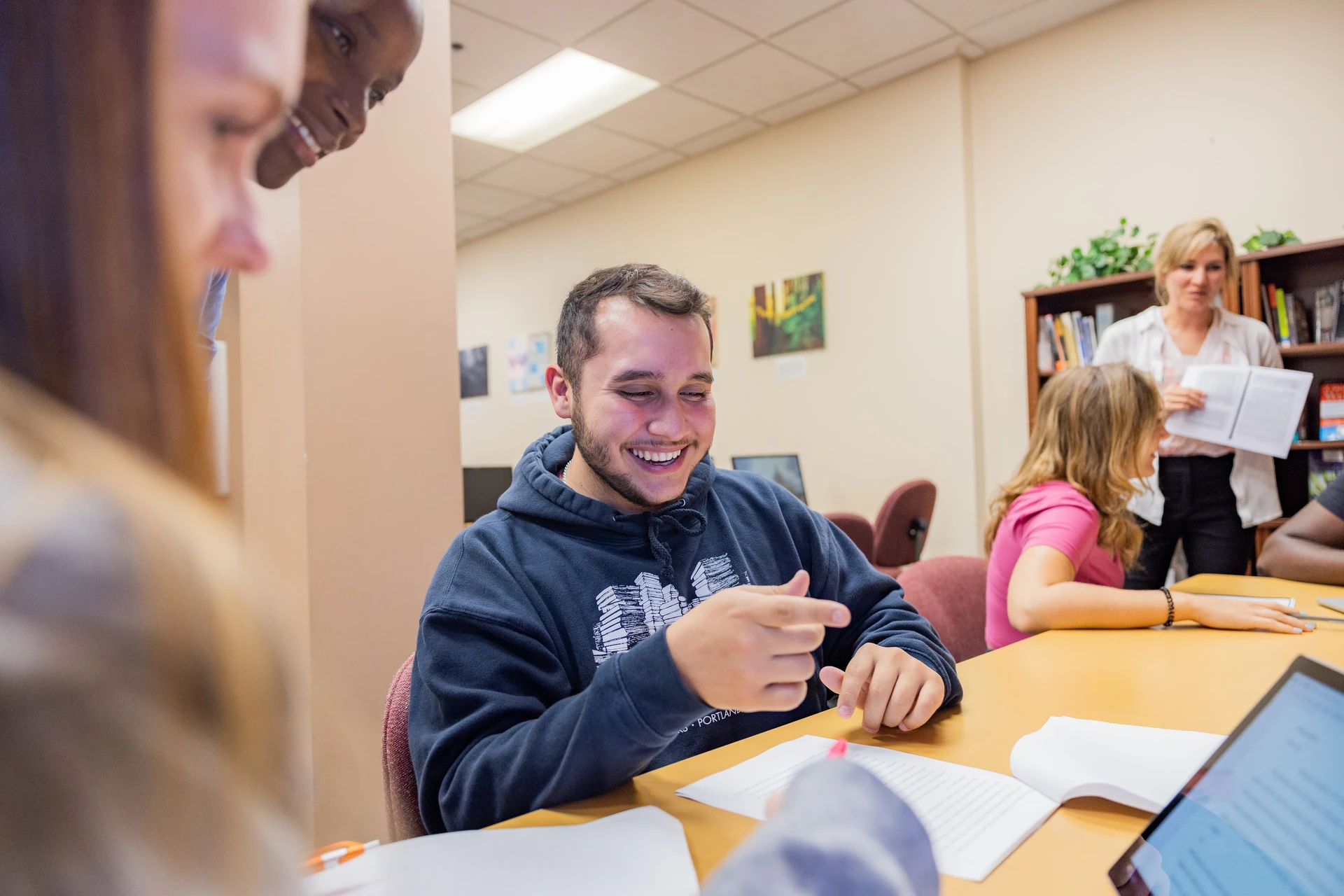 SWAU Students smiling and learning at Write Spot 